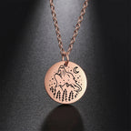 Wolf Moon Pendant Necklace — Silver