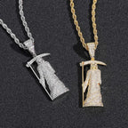 Iced Out Grim Reaper Pendant Necklace