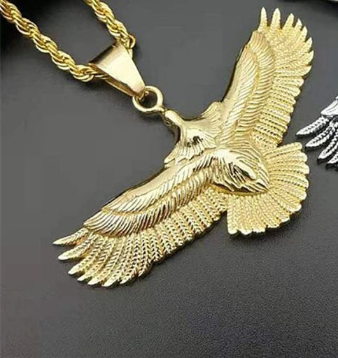 Trendy Eagle Pendant Silver 925 Men Necklace Retro Punk Style Flying Eagle Choker Necklace Male Party Accessories Boyfriend Gift