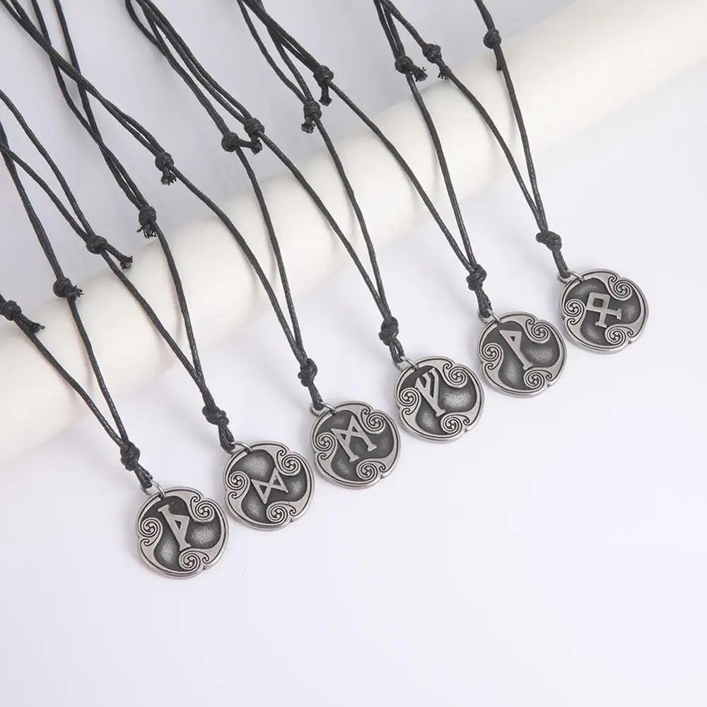 24 Viking Runes Amulet Pendant Set — Stainless Steel