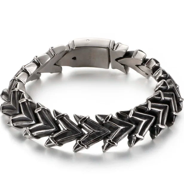 Punk Rocker Skull Bracelet For Men Cool Stainless Steel Men's Chain Bracelets Accessories Gothic Biker Jewelry Male