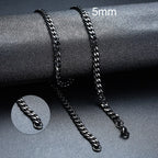 Vnox 18-70cm Curb Chain Necklaces 3-11mm Men's Miami Cuban Link Classic Punk Heavy Metal Stainless Steel Long Women