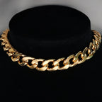 Punk Cuban Link Choker Necklace Collar Statement Chunky Stainless Steel Gold Color Thick Chain Necklace For Men Women Jewelry