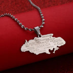 Jamaica Map Pendant Necklace — Gold