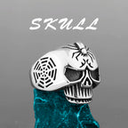 Skeleton Punk Men's Ring Rock Motorcycle Stainless Steel Ring Titanium Steel Casting Creative Gift