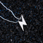 Lightning Charm Pendant Necklace — Stainless Steel