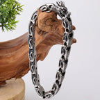 Gothic Stainless Steel Men's Dragon Head Chain Bracelets Vintage Chromme Bracelet Man Jewellery Gifts For Boyfriend