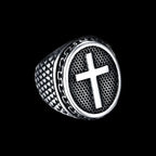 Viking Style Cross Ring Band — 316L Stainless Steel