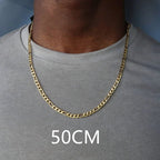 Fashion New Figaro Chain Necklace Men 3mm Stainless Steel Gold Color Long Necklace For Men Jewelry Gift Collar Hombres
