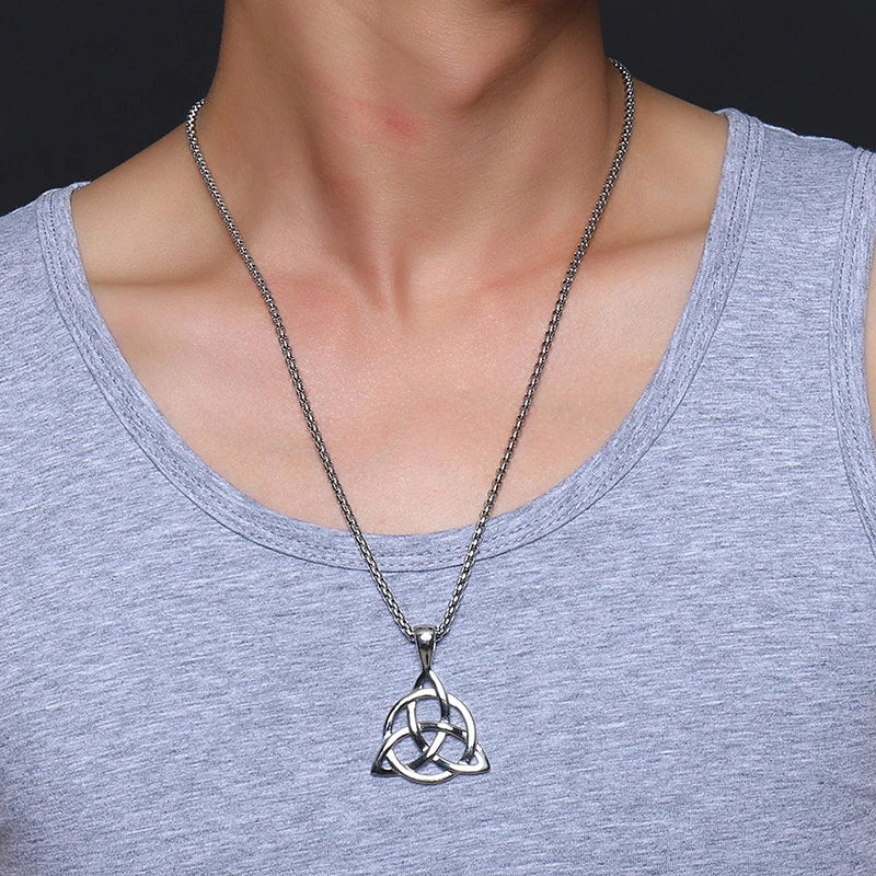 Viking Celtic Triple Knot Pendant — Stainless Steel