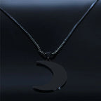 Witchcraft Moon Pendant — Black Stainless