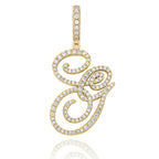 TOPGRILLZ New A-Z Cursive Letters Name Pendant&Necklace Iced Out Cubic Zircon Gold Silver Color Charm  Hip Hop Jewelry