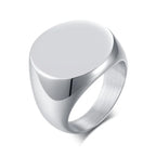 12.5mm Black Square Signet Ring — Stainless Steel