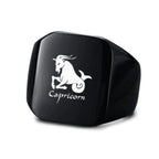 Vnox 18mm Signet Ring For Men Women, The Zodiac 12 Horoscope Constellation Sign Finger Band, Stainless Steel Aries Punk