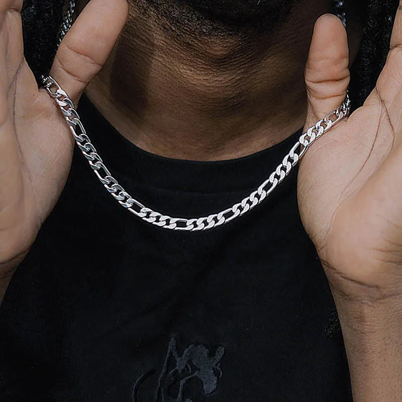 Vnox 3-8mm Figaro Chain for Men Women, Stainless Steel Cuban Link Chain,Gold Color Solid Metal Choker,Simple Basic