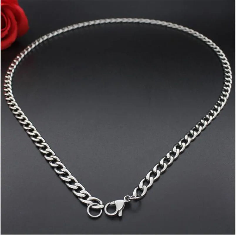 Minimal Link Chain Necklace 4mm — Stainless