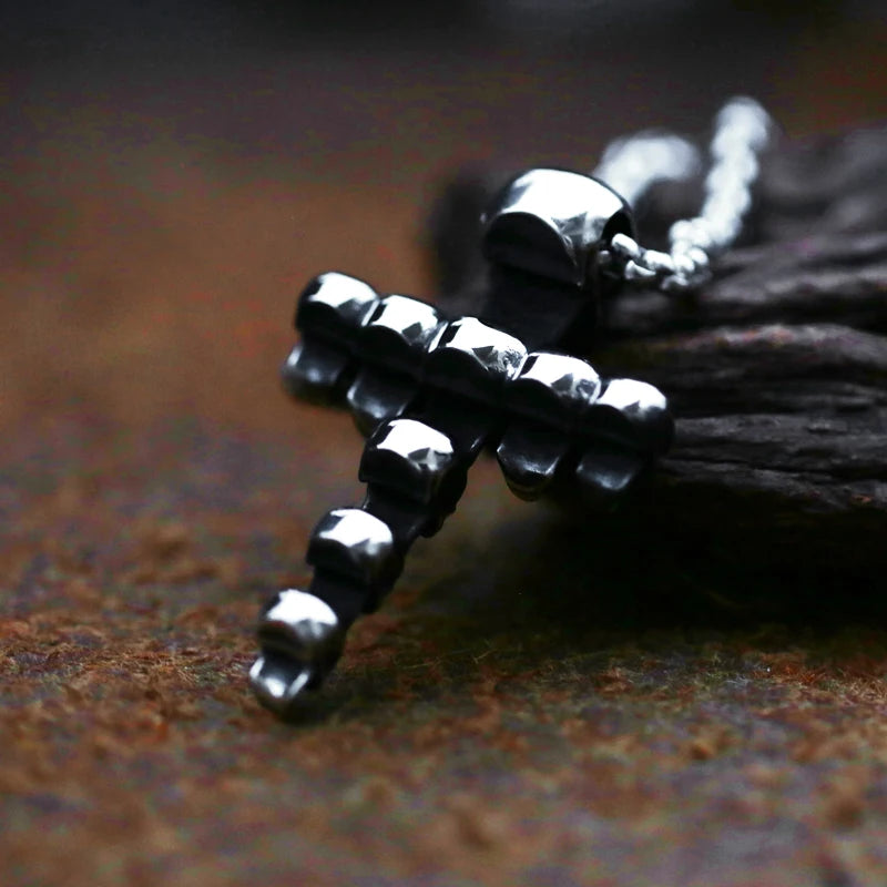 BEIER Punk Rock Fashion Cross Charm Vintage Skull head pendant Chain Fashion jewelry for man women Best Lover gift BP8-479