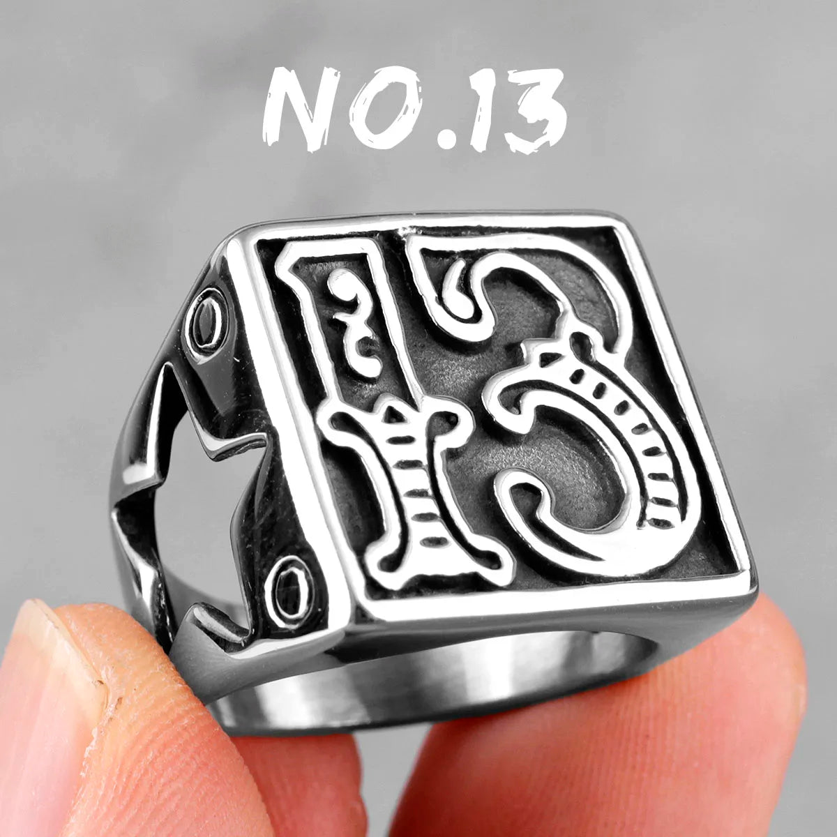 Locomotive Motorcycle Biker Letter Stainless Steel Mens Rings Punk Hip Hop for Male Boyfriend Jewelry Creativity Gift