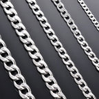 1 Piece Width 3mm-9.5mm Curb Cuban Link Chain Necklace for Men Women Basic Punk Stainless Steel Chain Chokers