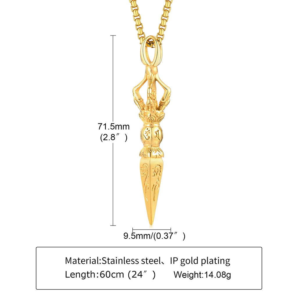 Tibetan Buddhist Vajra Pendant — Stainless