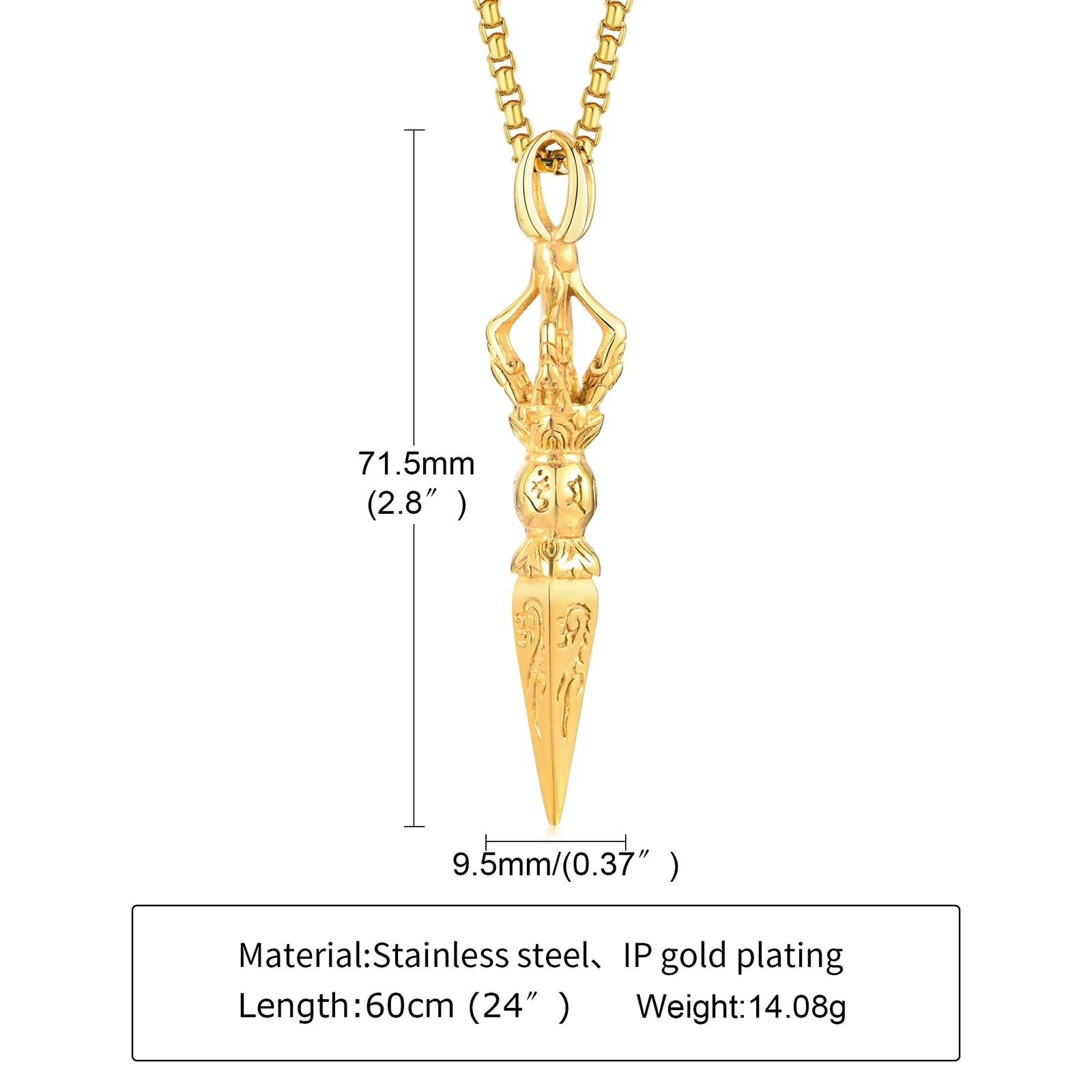 Tibetan Buddhist Vajra Pendant — Stainless