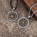 Viking Vegvisir Stainless Steel Pendant Necklace