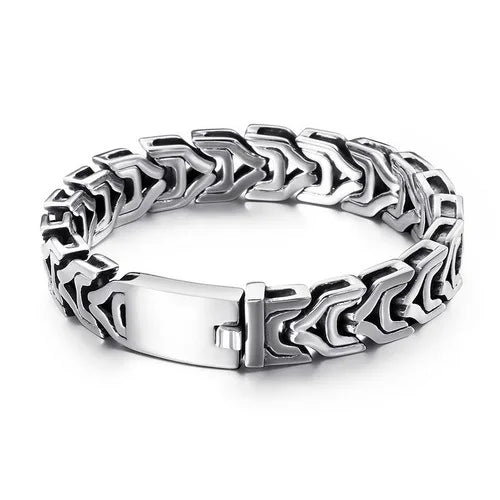 Punk Rock Viking Cuban Curb Bracelet Wrist Men Retro Hiphop Stainless Steel Charm Chain Male Dragon Bracelets Bangle