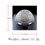 Trendy Round Rings Male Iced Out Cubic Zircon Crystal Rings for Men Party Jewelry Accessories