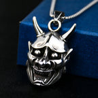 Japanese Ukiyoe 316 Stainless Steel Evil Oni Noh Hannya Ja Pendant Necklace Wallet Charm Chain Halloween Devils Night