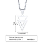 Black Triangle Pendant Necklace — Stainless