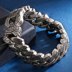 Heavy 316L Stainless Steel Men's Bracelet Vintage Pattern Link Chain Hand Bracelets for Man Massive Male Jewelry