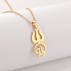 Dawapara India Tamil Om Symbol with Trident Pendant Stainless Steel Necklace Om Shiva Symbol Yoga Vintage Talisman