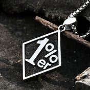 1% Battery Patch Pendant Necklace — Steel