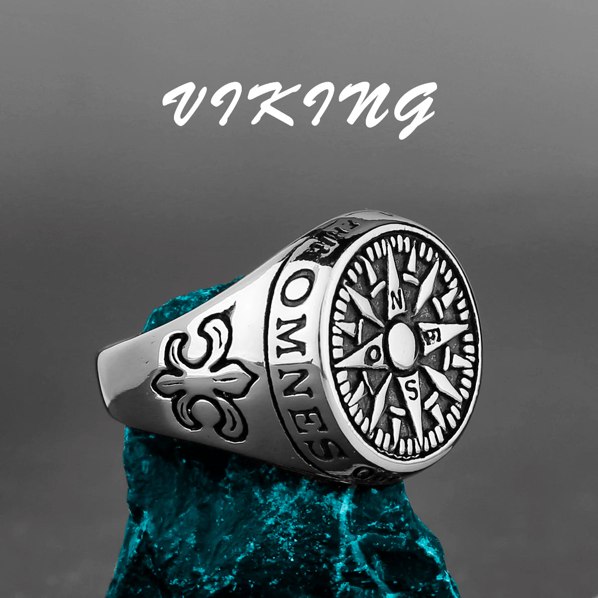 Nordic Viking Stainless Steel Ring Anchor Compass Tree of Life Viking Rune Wolf Men and Women Ring Jewelry Factory