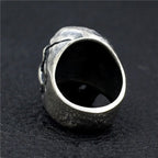 BOCAI New Real s925 Pure Silver Jewelry Accessories Handmade Retro Personality Domineering Punk Tough Guy Big Skull Man Ring
