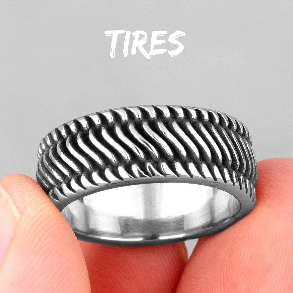 Grid Weave Stainless Steel Mens Rings Retro Industrial Style Simple for Male Boyfriend Biker Jewelry Creativity Gift