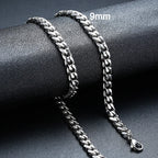 Vnox 18-70cm Curb Chain Necklaces 3-11mm Men's Miami Cuban Link Classic Punk Heavy Metal Stainless Steel Long Women
