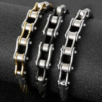 Black Stainless Steel Men's Bracelet Gold Color Handmade Braided Bicycle Motorcycle Chain Bracelets For Men Male Hand
