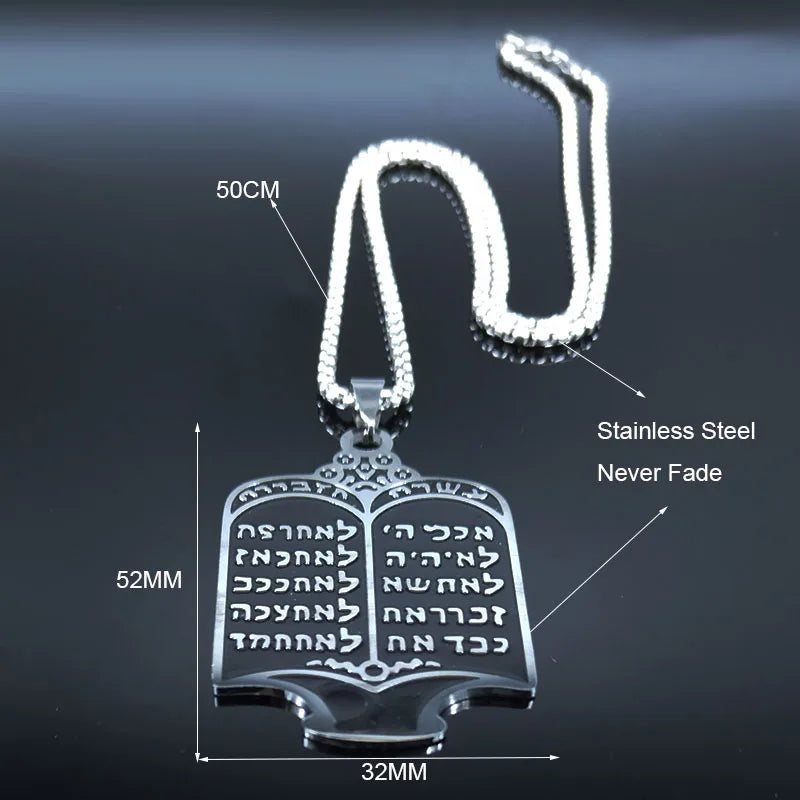 Hebrew Prayer Torah Scroll Necklace — SS