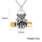 Weight Lifting Dumbbell Pendant — Stainless Steel