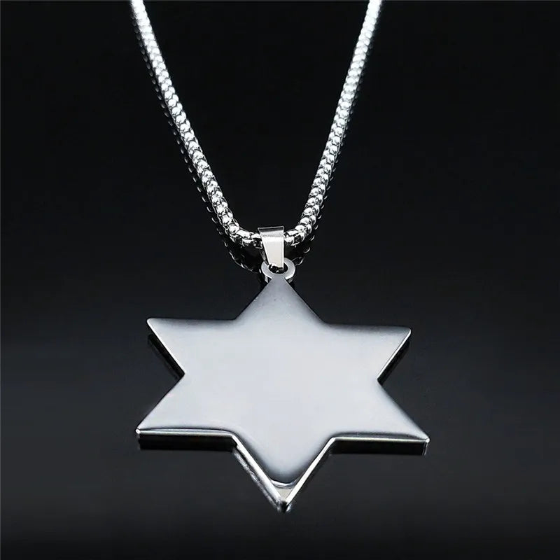 666 Skull Hexagram Pendant — Silver