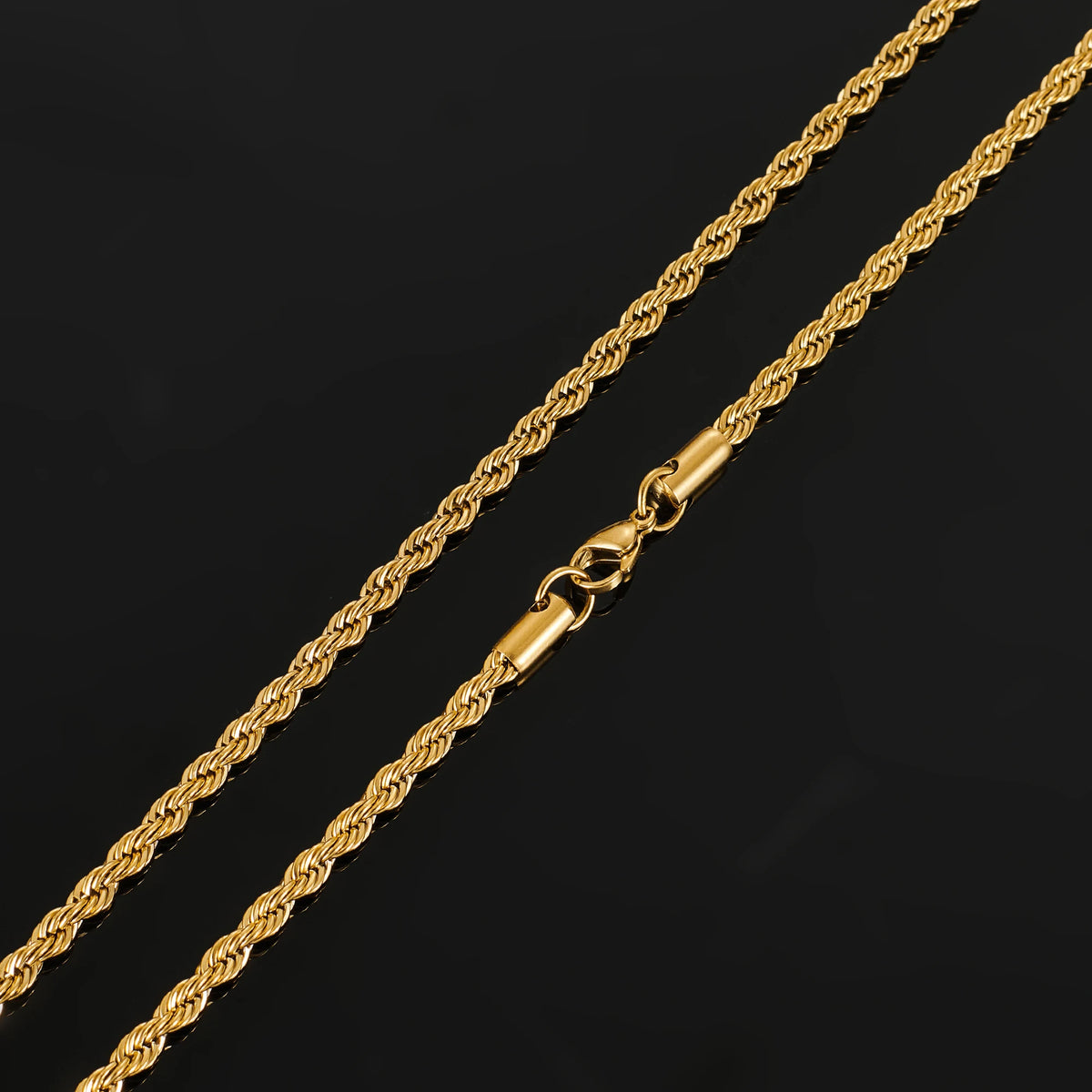 Gold Twisted Rope Chain Choker Necklace 6mm — Stainless Steel