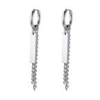 Silver Paperclip Hoop Earrings — Stainless Steel