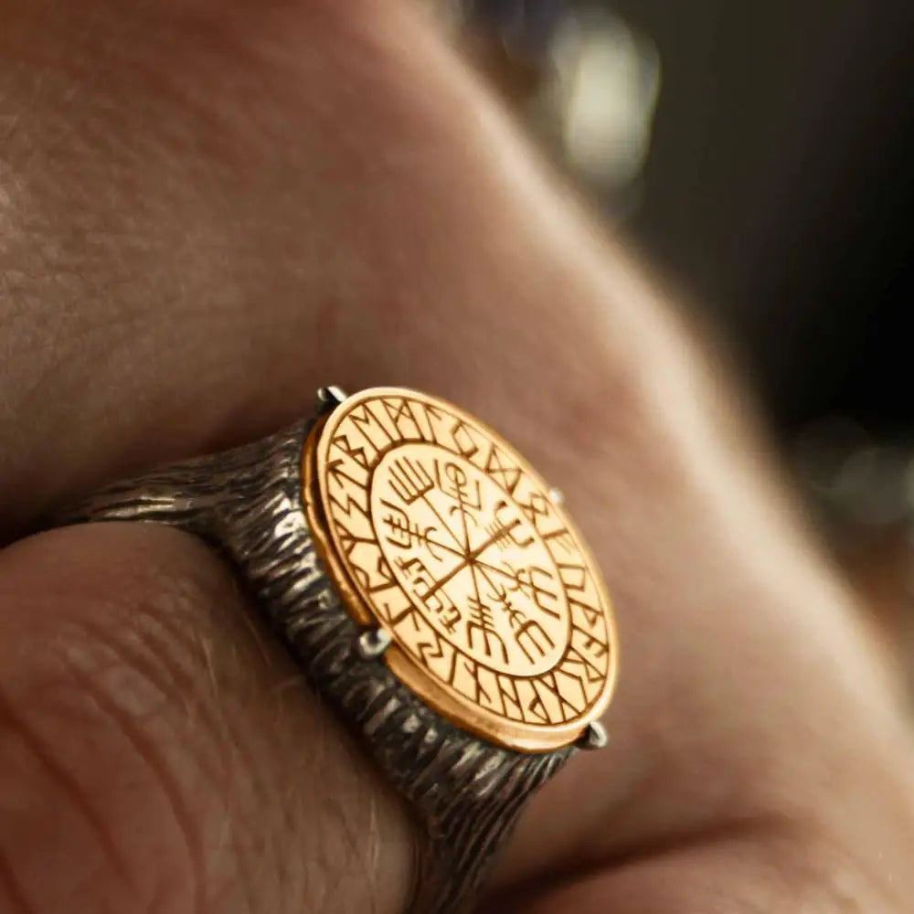 Viking Compass Ring — Two-Tone