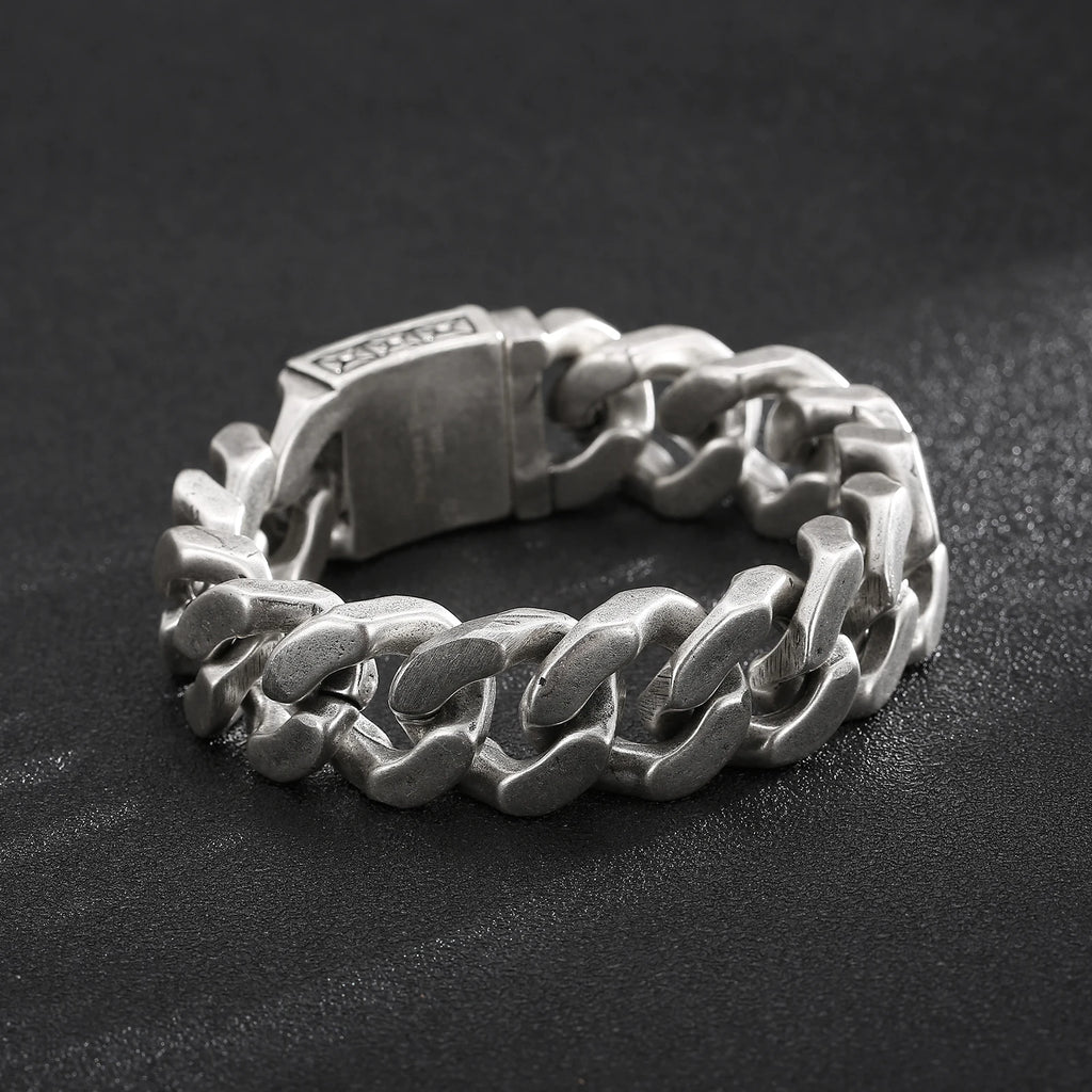 20mm Chunky Cuban Chain Bracelet with Skull Charm