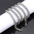 Wholesale Price Width 4MM Stainless Steel Chain Necklace For Men Fashion Hip-Hop Rock Style Gift Jewelry Titanium Steel Necklace