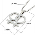 2024 Fashion LGBT Gay Pride Rainbow Girl Boy Symbol Necklaces Pendant Stainless Steel Necklace Men Jewelry