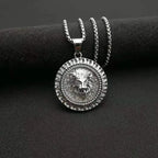 Men's Women Iced Out Cubic Zircon Bling Lion Head Necklace & Pendant Gold Silver Color Stainless Steel Hip Hop Jewelry