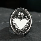 Dropshipping Stainless Steel Ladies Mens Biker Punk Sacred Heart Of Jesus God Ring Cross Amulet Jewelry For Man Gift