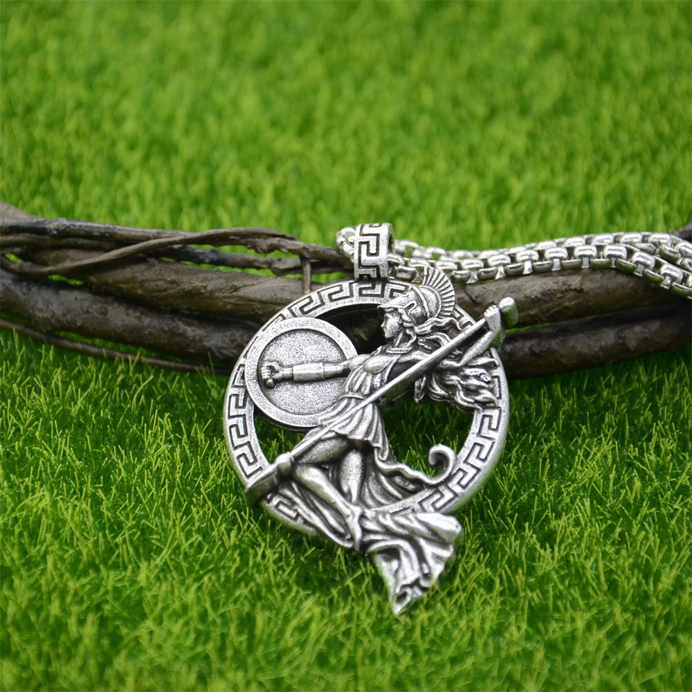 Nostalgia Greek Goddess Roman Mythology Warrior Goddess Minerva Athena Pendant Gothic Necklace For Women Jewelry